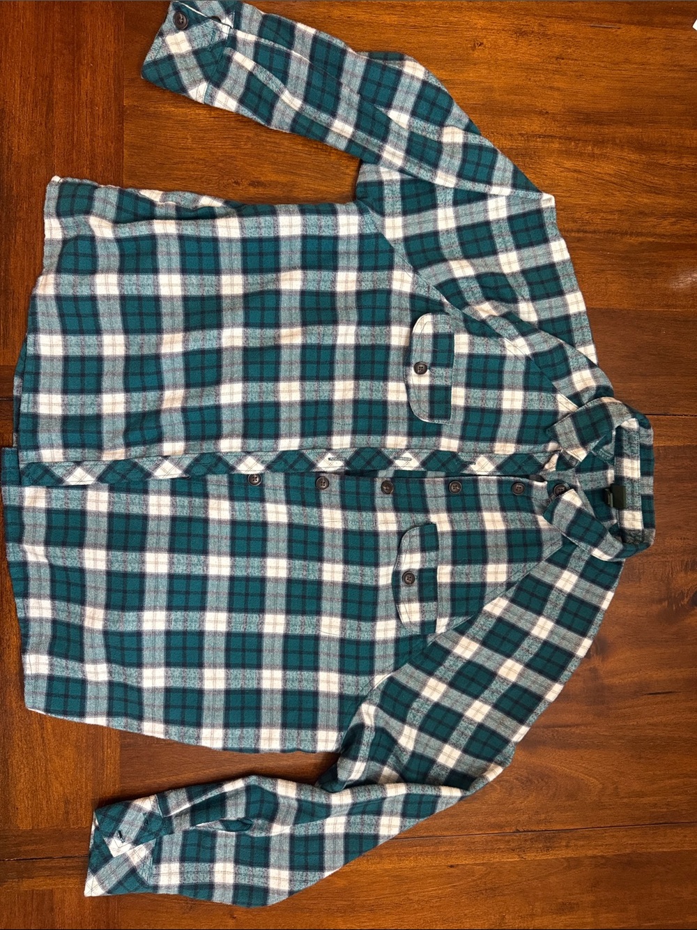 wild fable Teal and White Plaid Button-Down Shirt